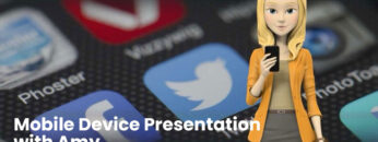 Mobile Device Presentation with Amy Dressed in Office Wear – Video Template