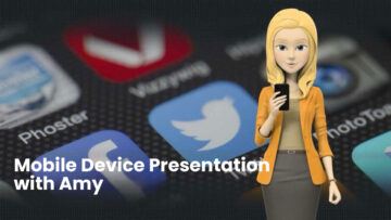 Mobile Device Presentation with Amy Dressed in Office Wear – Video Template