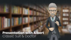 Presentation with Albert Dressed in Classic Suit & Doctor – Video Template