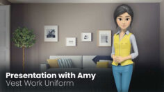 Presentation with Amy Dressed in Vest Work Uniform – Video Template