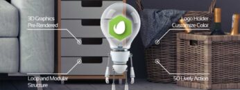 Little Bulb Robot with Logo Funny Animation – Video Template